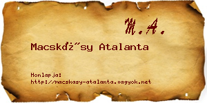 Macskásy Atalanta névjegykártya